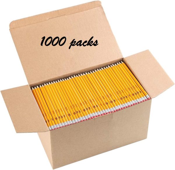 Woodcased Yellow #2 Pencils – Premium Bulk Box of 1000