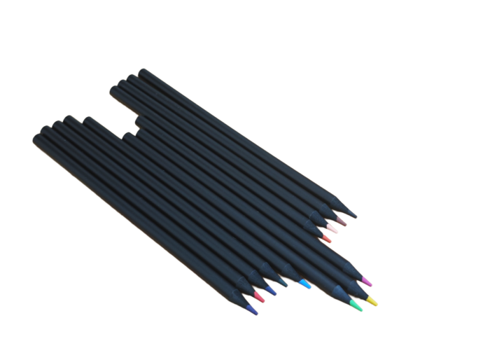 black wood 12pcs color pencils set