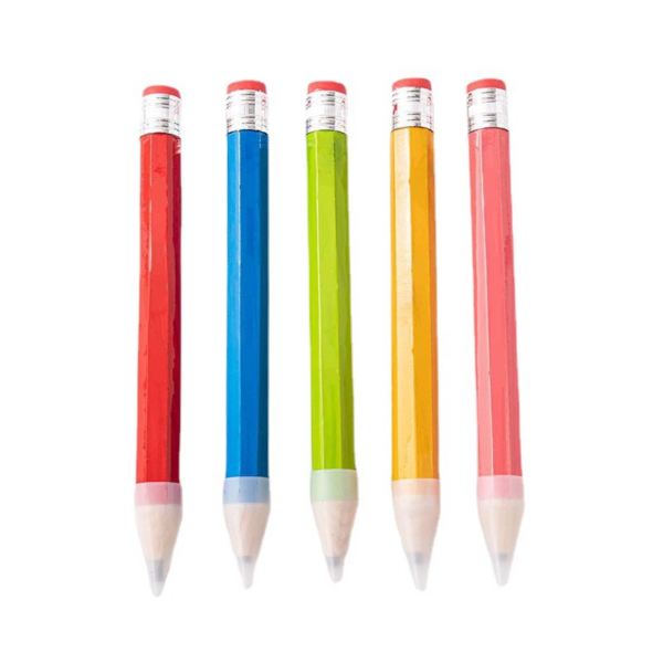 5 Big Wooden Pencils – Fun Jumbo Pencils for Home and School (34 cm, Ideal for Kids and Preschoolers)